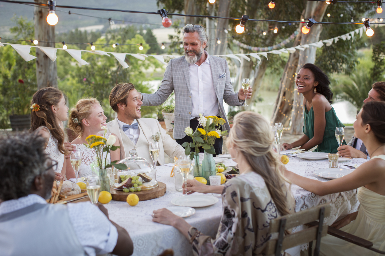 Family celebrating together at a wedding reception near Nashville in Mt. Juliet